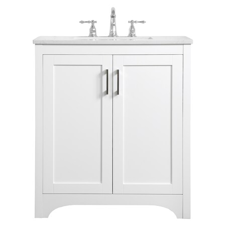 Elegant Decor 30 Inch Single Bathroom Vanity In White, 714633 VF17030WH